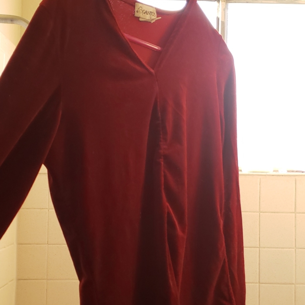 Red Velvet Long Sleeve Top